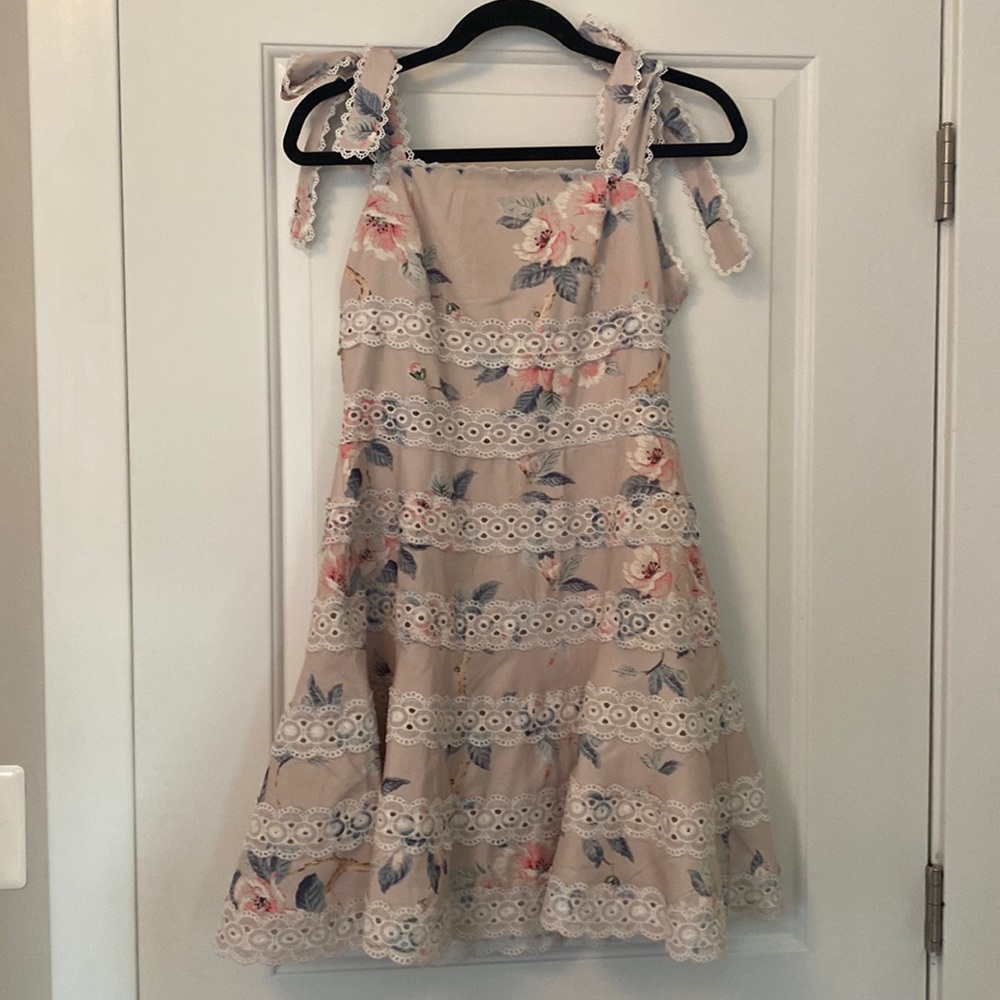 Floral tie shoulder dress. size 2